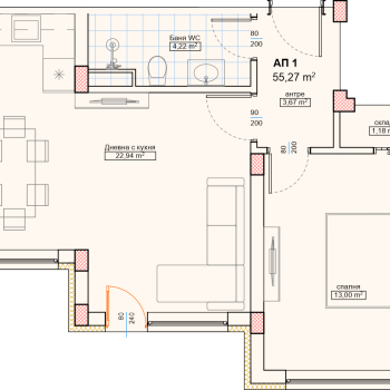 Двустаен апартамент 1, Casa Doroteya