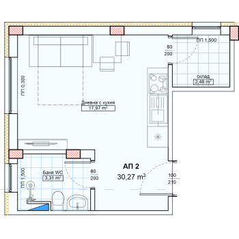 Eдностаен апартамент 2, Casa Doroteya
